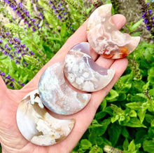Load image into Gallery viewer, Flower Agate Crescent Moon