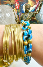 Load image into Gallery viewer, Blue Evil Eye Bracelet 18K Gold Filled