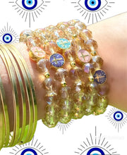 Load image into Gallery viewer, Aurora Borealis Cross Saint Benedict Crystal Bracelet