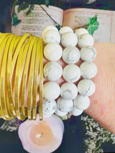 Load and play video in Gallery viewer, Howlite Bracelet 12MM