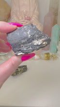 Load and play video in Gallery viewer, Black Tourmaline With Mica Medium