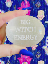 Load and play video in Gallery viewer, Big Witch Energy Selenite Palm Stone