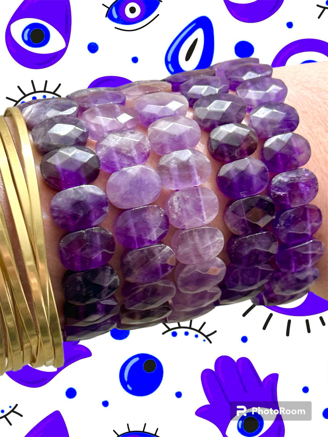 Oval Faceted Amethyst Bracelet