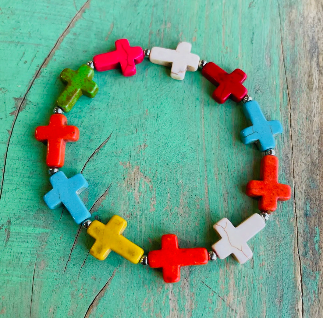 Colorful Cross Bracelet