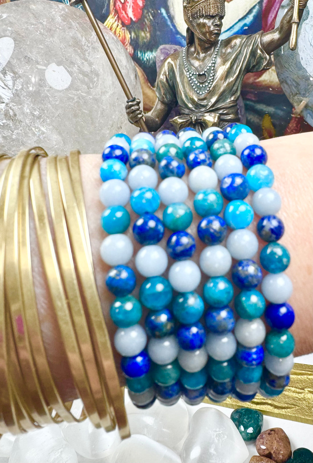 Lapis Angelite Apatite Bracelet