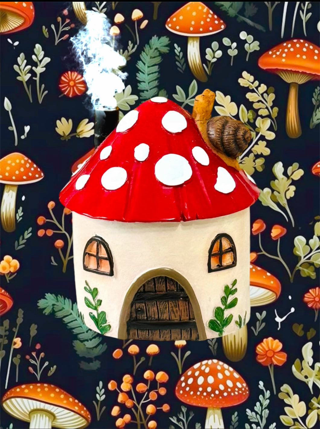 Mushroom House Incense Burner