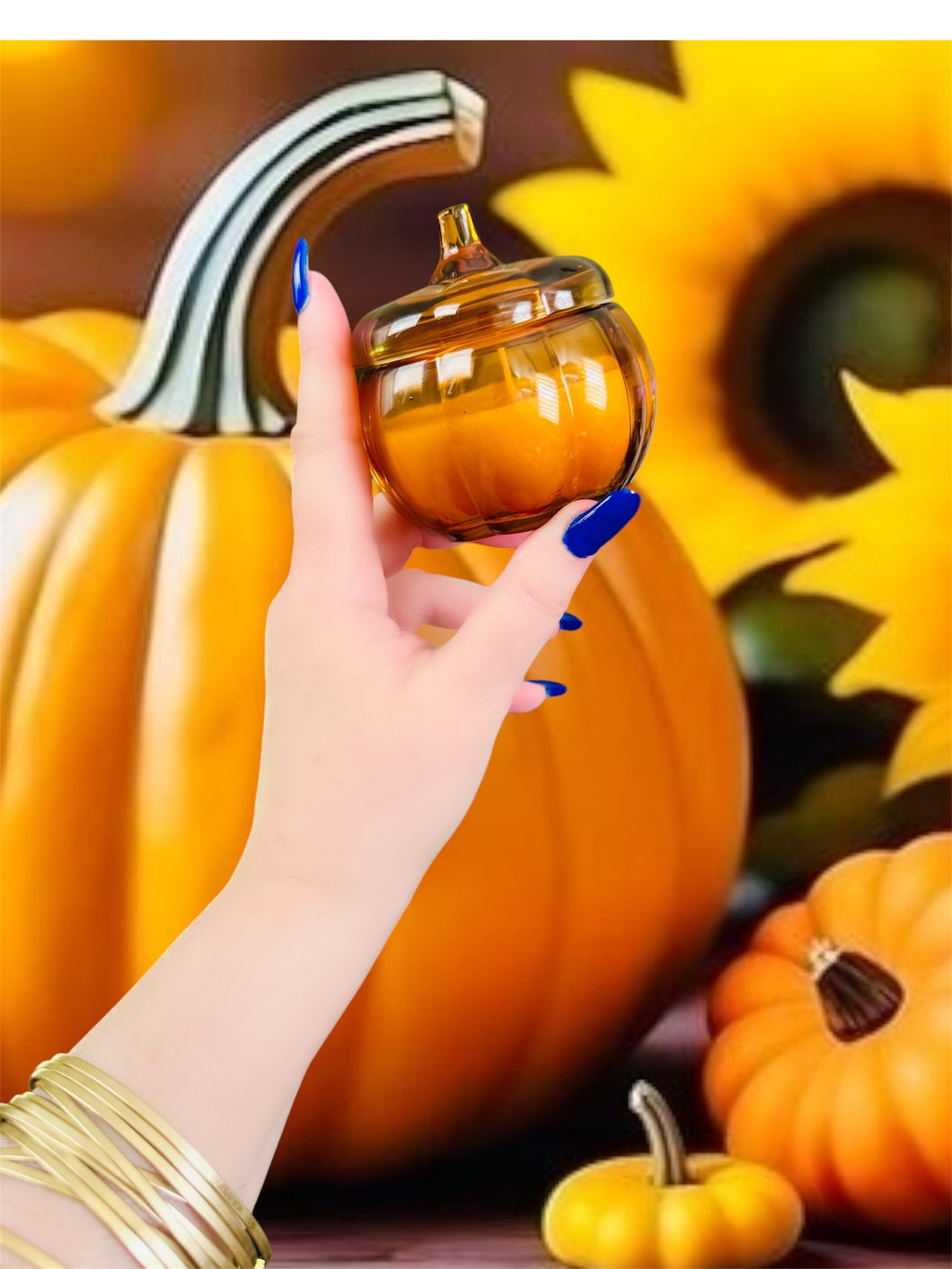 Glass Pumpkin Candle