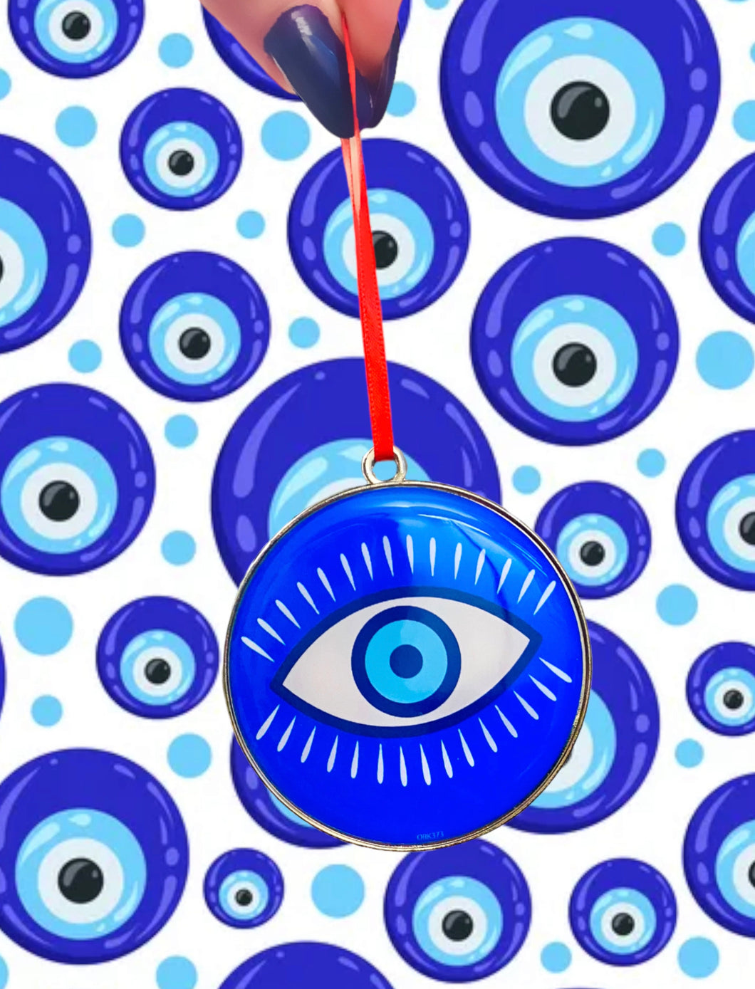 Evil Eye Amulet With Red Ribbon