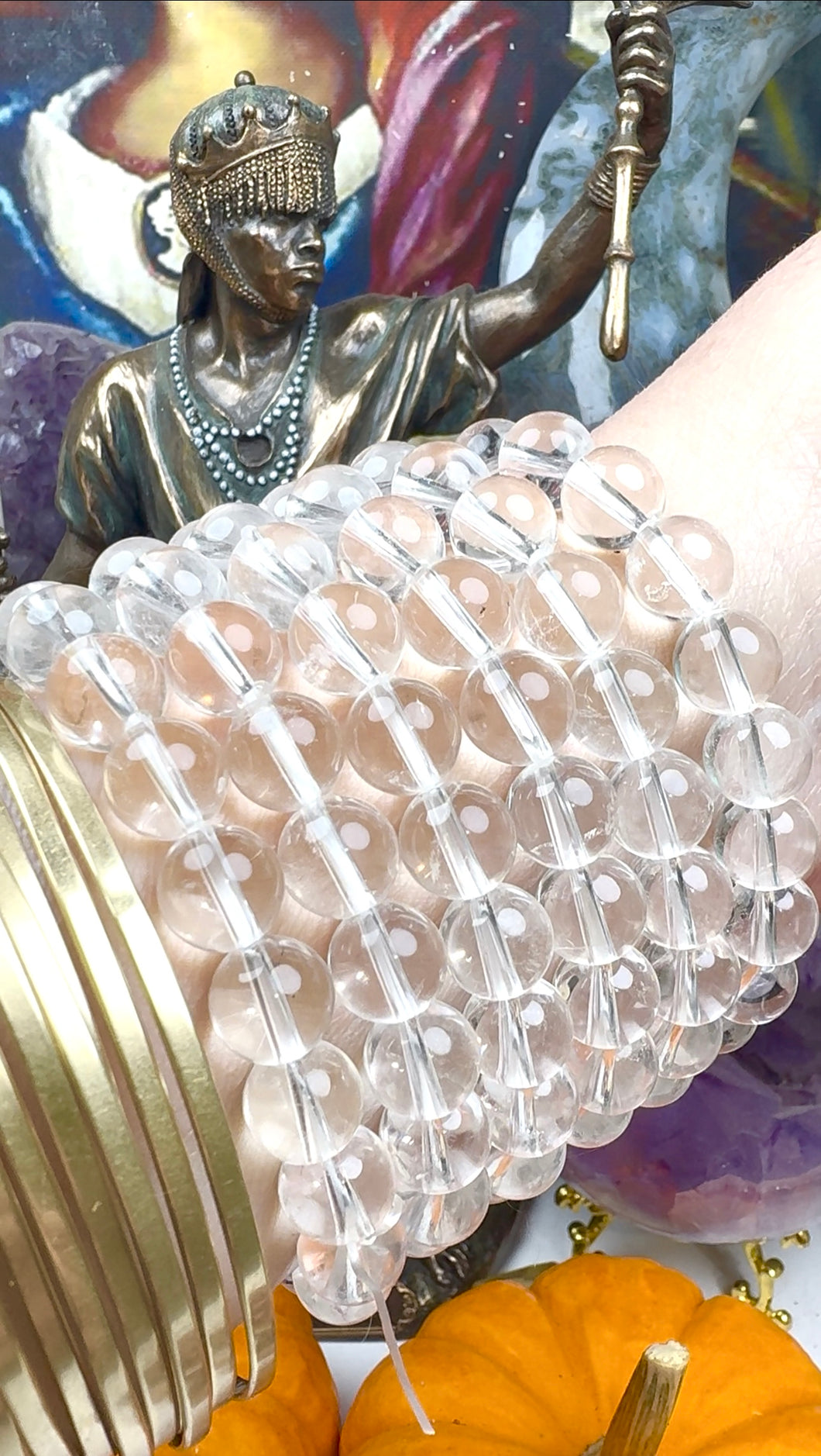 Clear Quartz Bead Bracelet 10MM