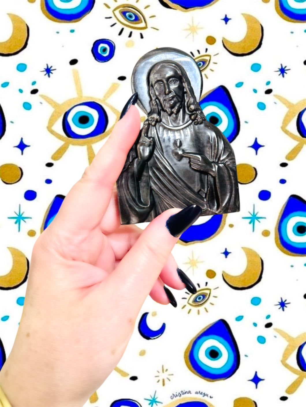 Jesus Christ Silver Sheen Obsidian