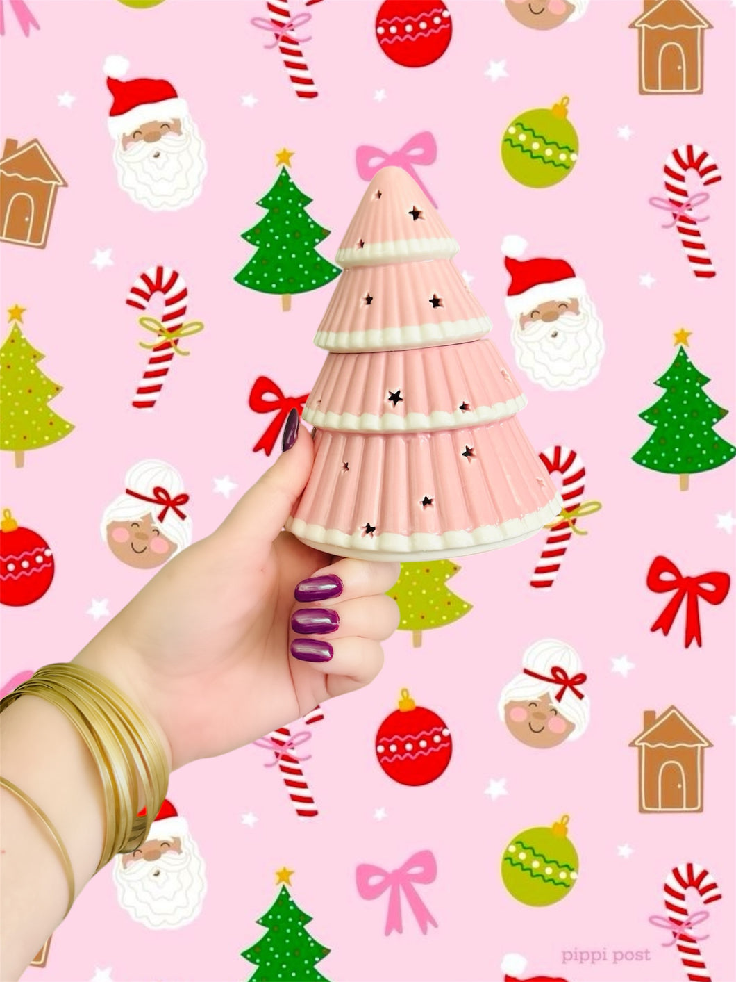 Pink Christmas Tree Oil Burner