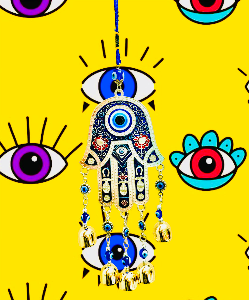 Blue Hamsa Evil Eye Protection Amulet