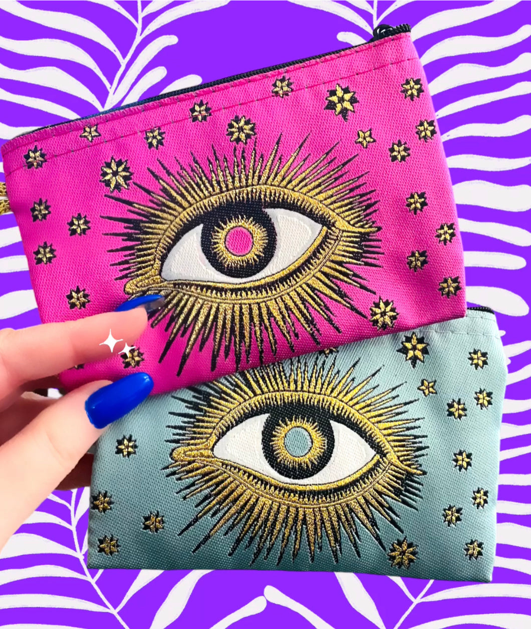 Evil Eye Seafoam Green Pouch