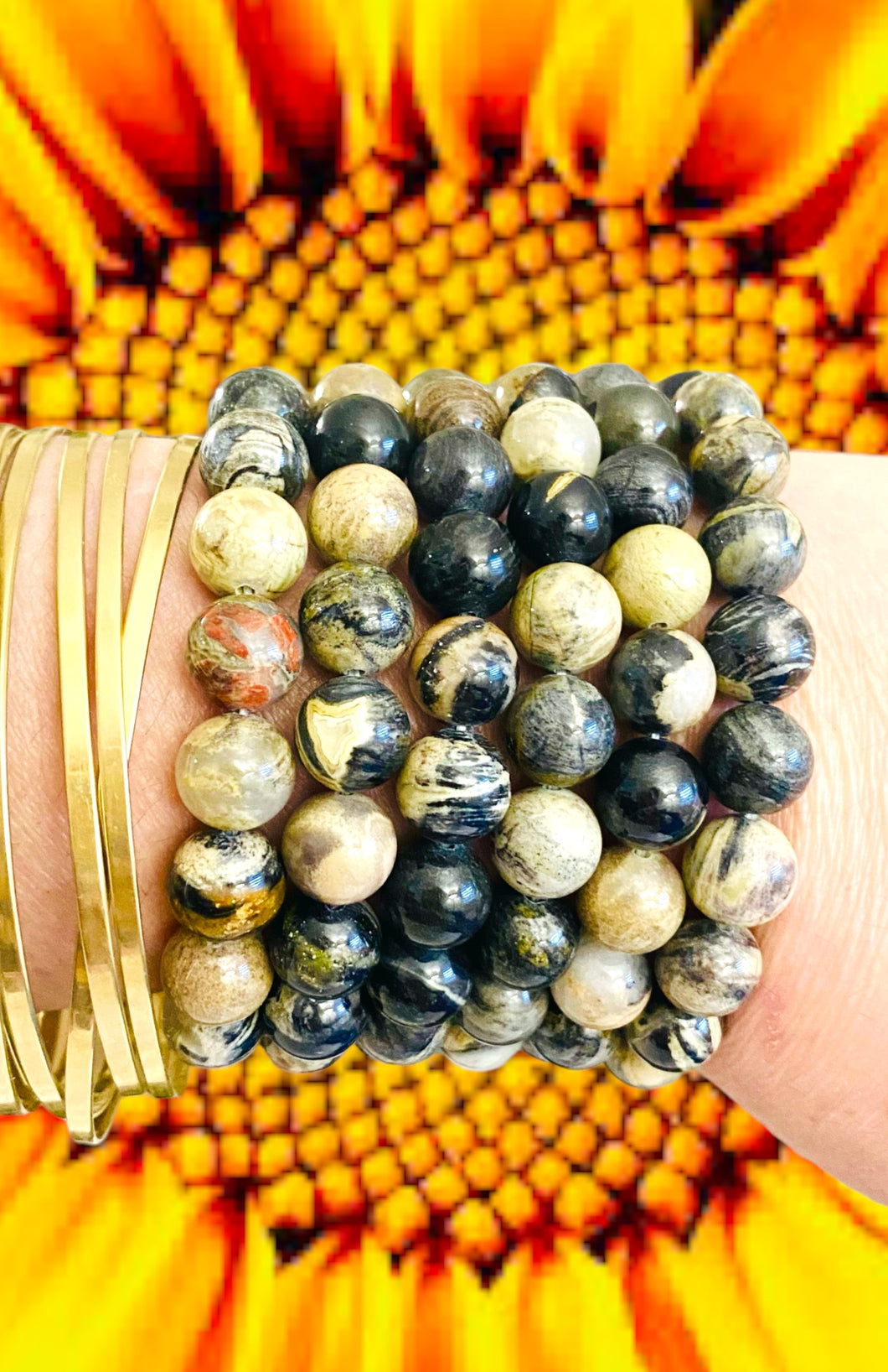 Silver Needle Agate Bracelet