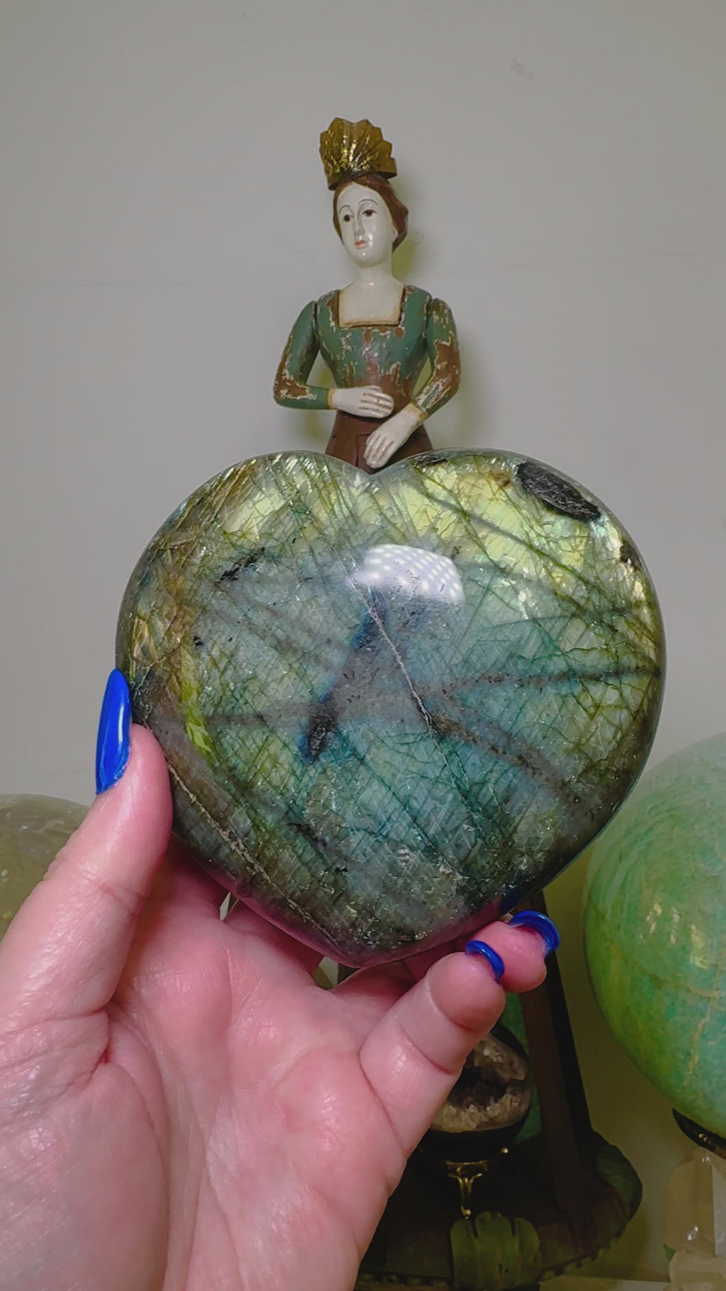 Huge Labrodorite Heart