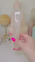 Load and play video in Gallery viewer, Large Rose Quartz Scepter Wand
