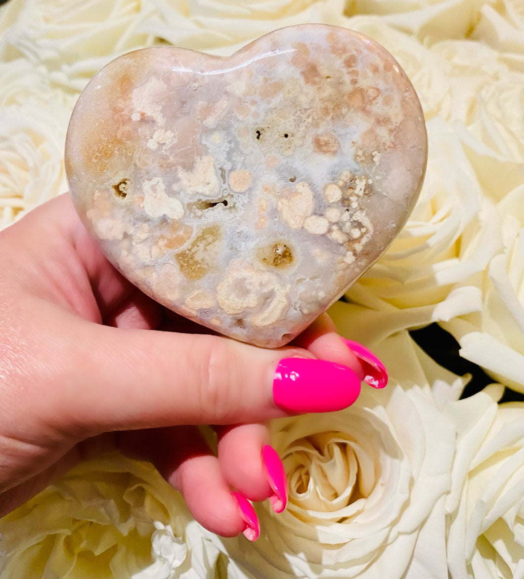 Large pink Amethyst heart