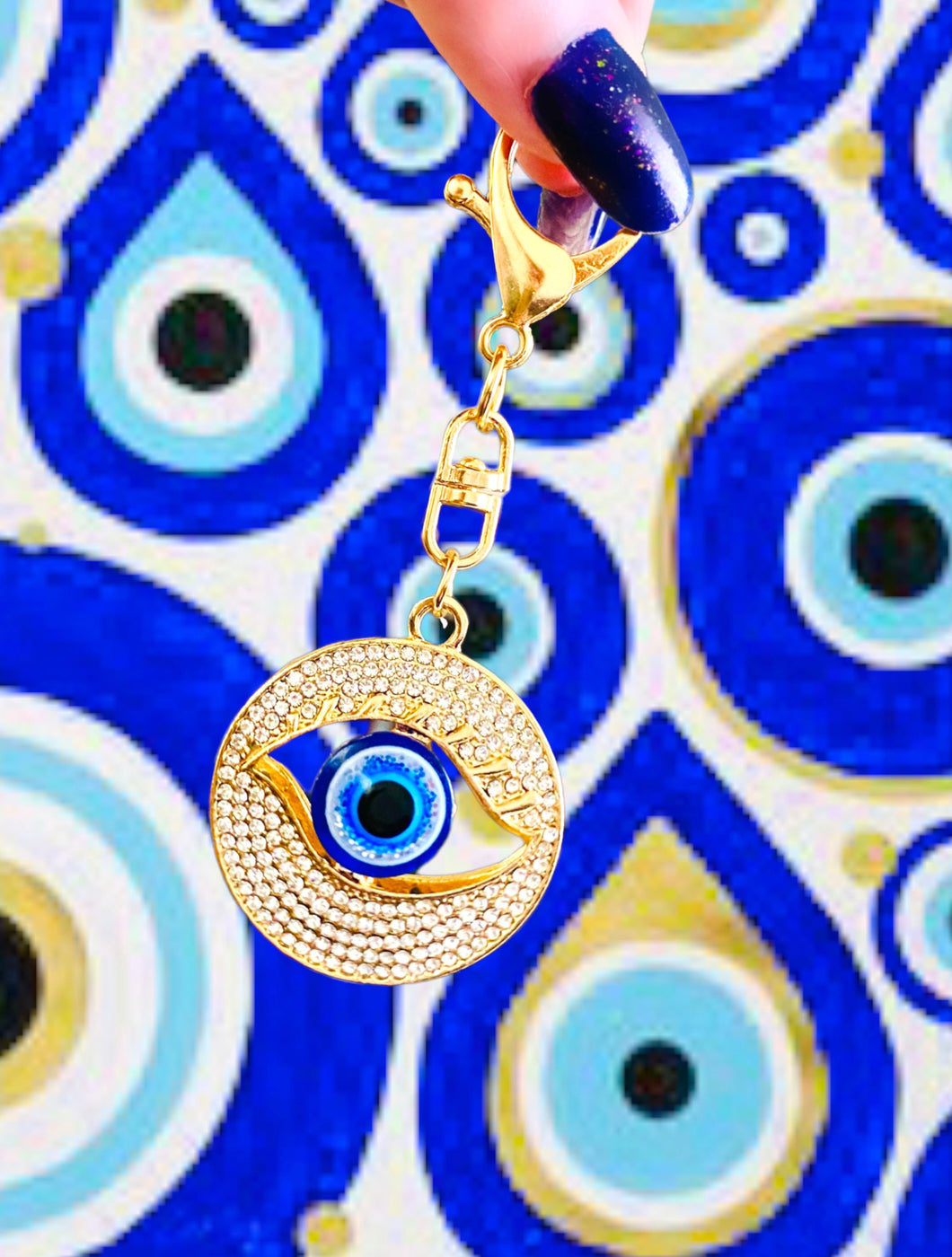 Crystal Evil Eye Keychain