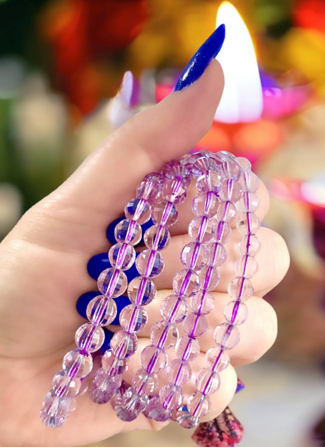 Faceted Amethyst Blessed Beaded Bracelets