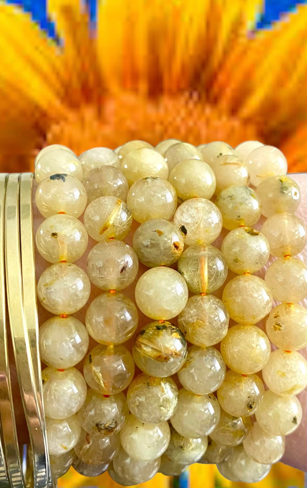 Gold Rutilated Quartz Bracelet