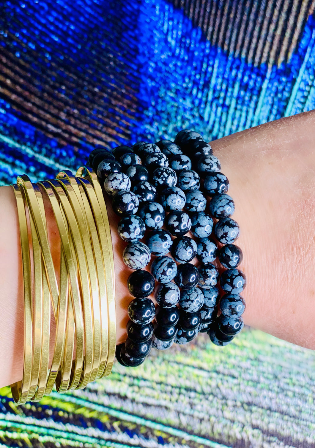 Snowflake Obsidian Bracelet