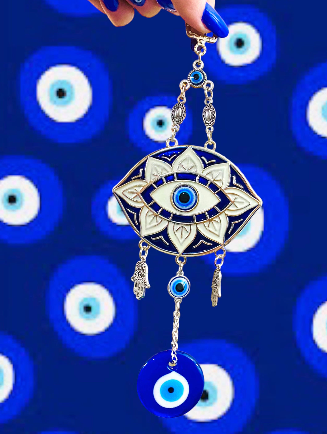 White & Blue Evil Eye Amulet